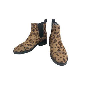 Cole Haan Mara Grand Chelsea Boots Leopard Print Real Fur Womens 7.5 New